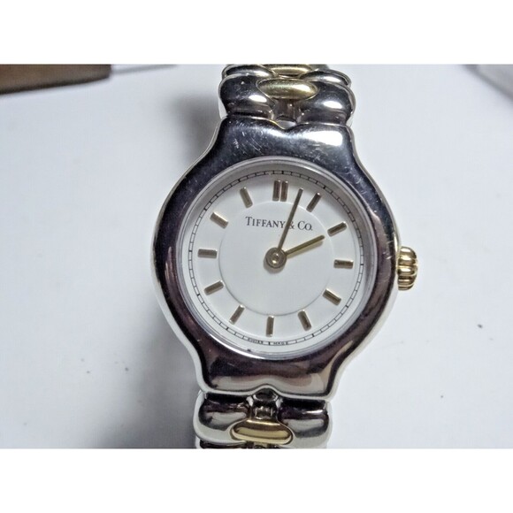 24mm Ladies Tiffany & Co. Tesoro L0112 18K Gold and Stainless Steel Quartz Watch - Picture 3 of 14